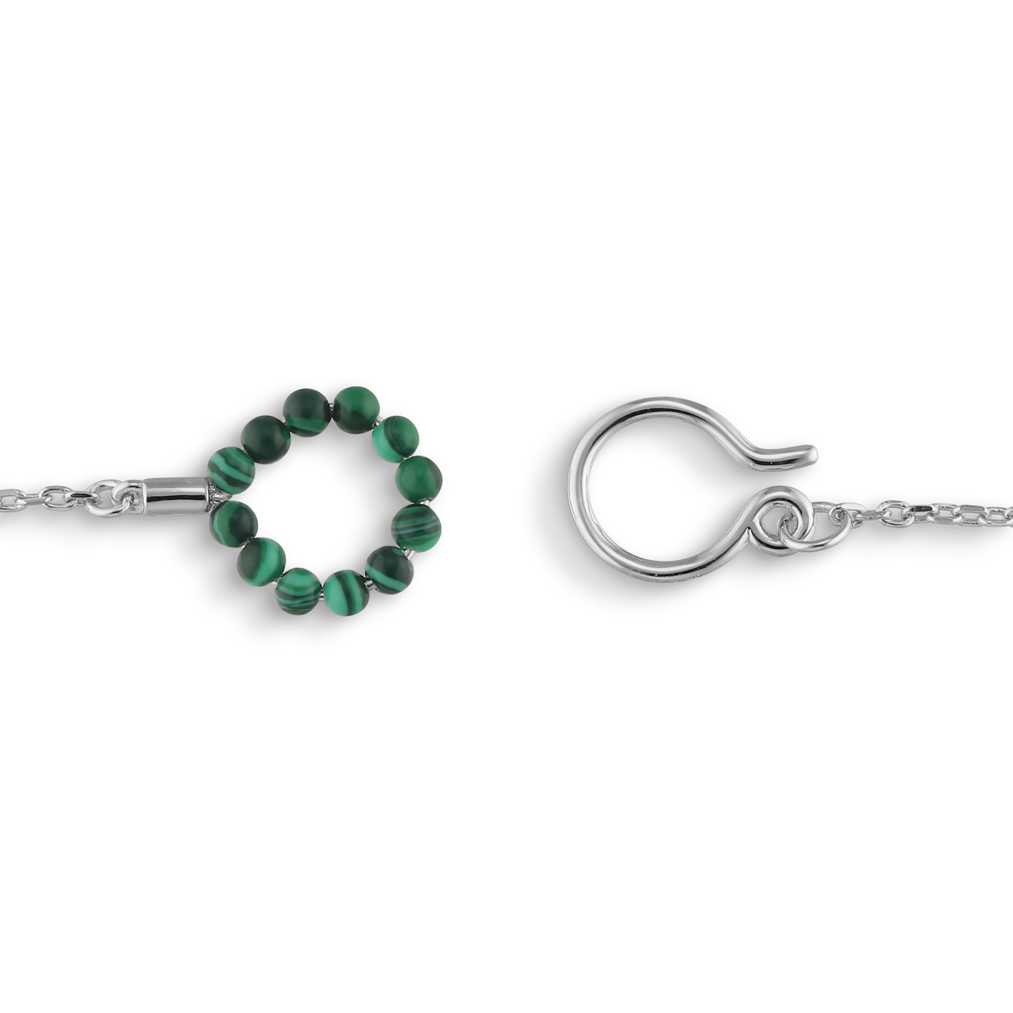 Bermuda Malachite Lock halskæde - sølv